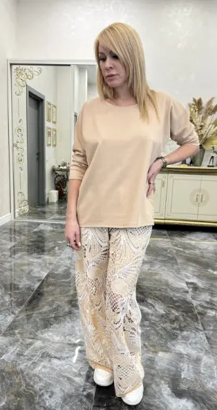 Изображение [Олеся Строганова] Брючный комплект (брюки + лонгслив) (2025)