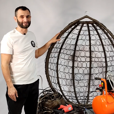 Изображение [Левон Мачкалян] [Ротанг] Подвесное кресло капля (2025)